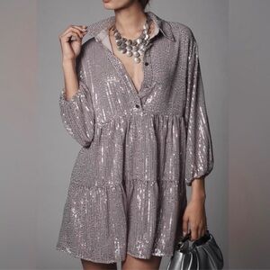 Maeve Sequin Babydoll Dress